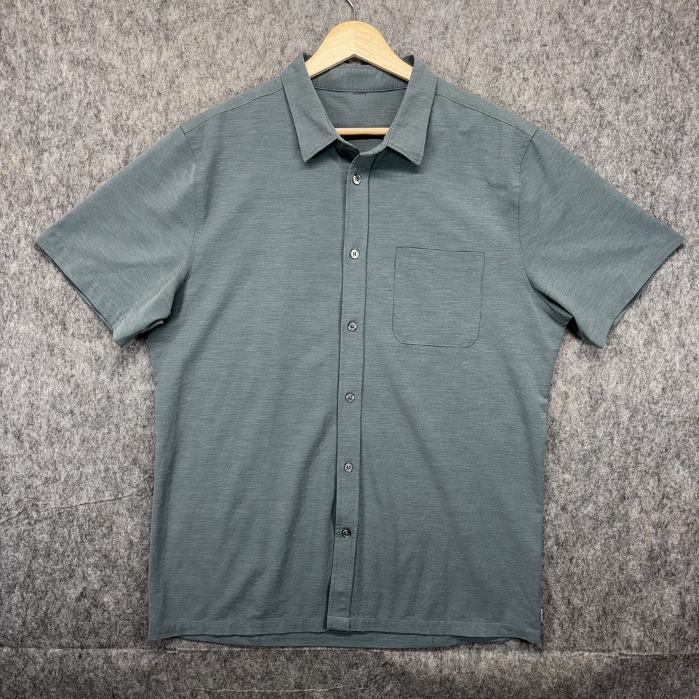 Vuori Button Down Shirt Button Down Men Large Short Sleeve Bridge Athleisure 184